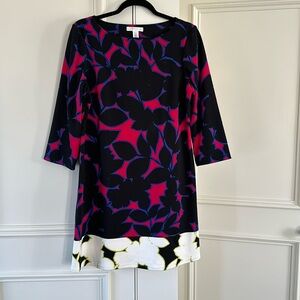 Three-quarter sleeve dress, black blue pink little green